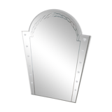 Art Deco beveled engraved mirror