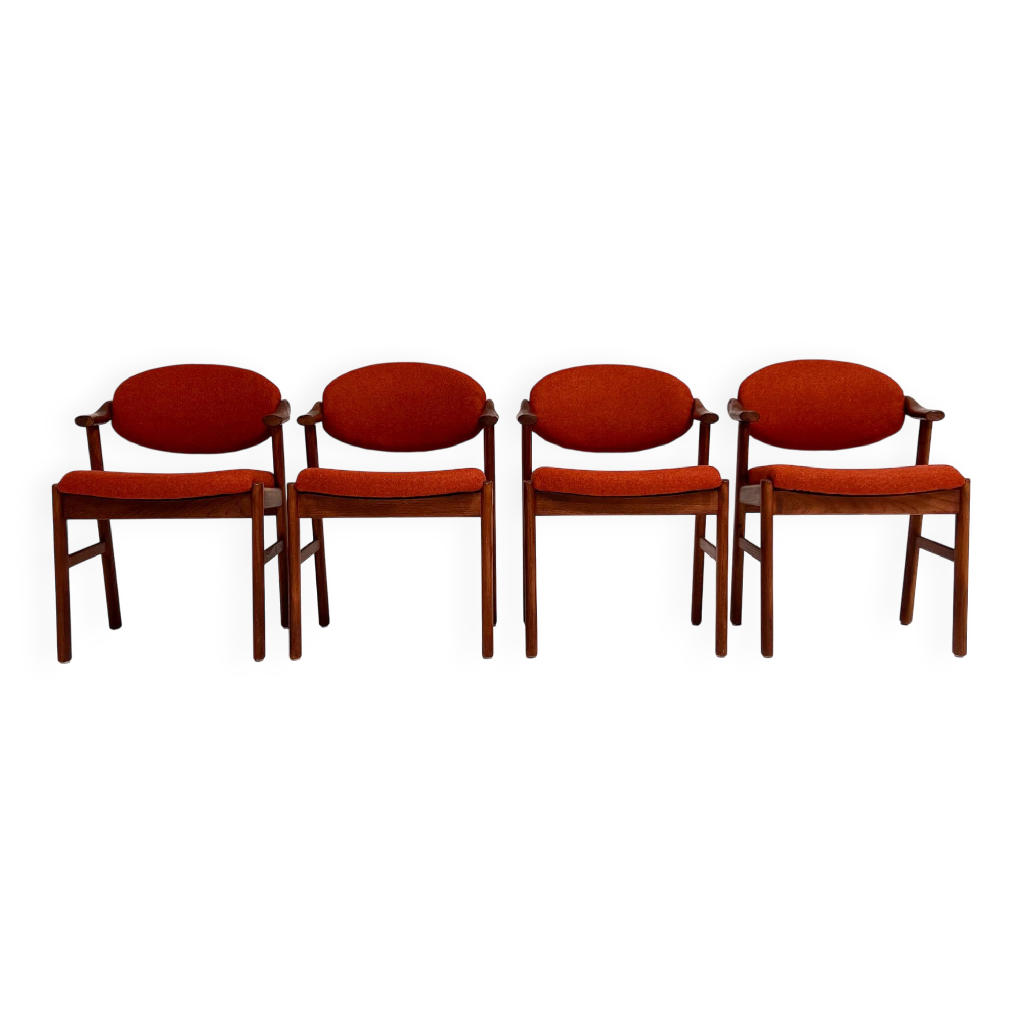 Set reupholstered Danish design chairs by Schou Andersen, 1960s