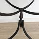 Oak and metal side table — industrial / art deco design
