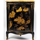 Pair of black wood corner buffets