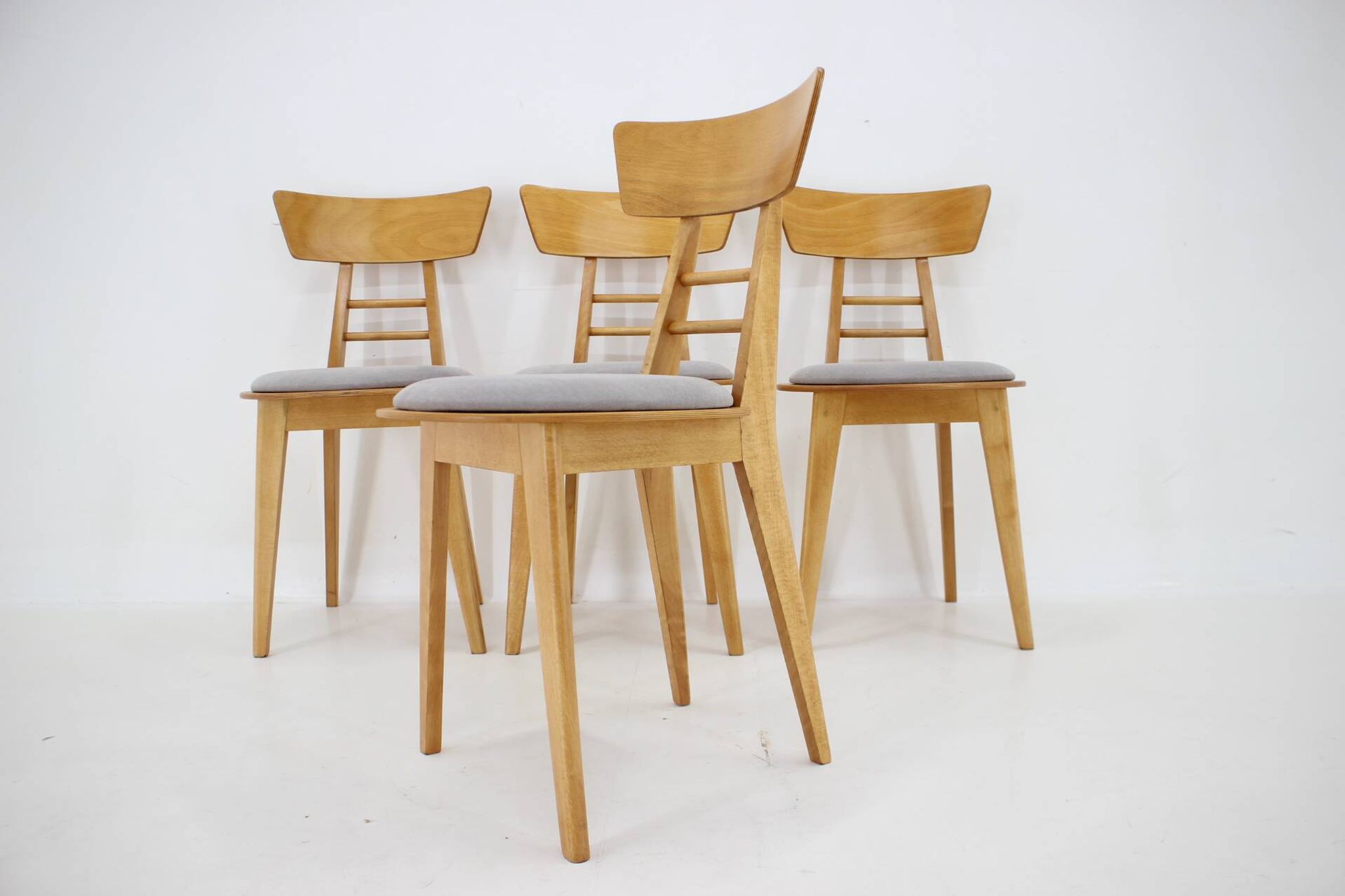 Four Dining Chairs by Ton, Czechoslovakia