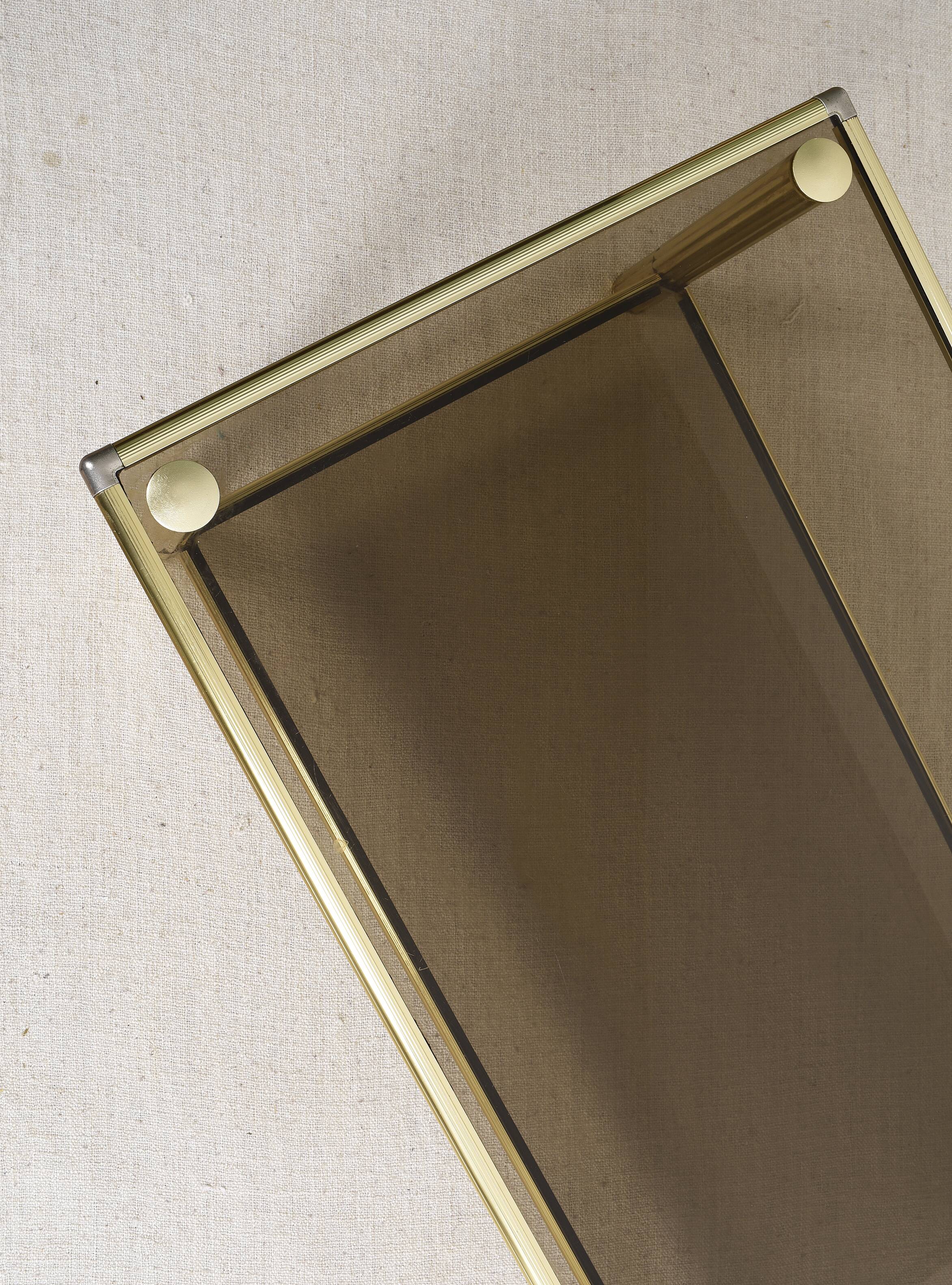 Golden brass coffee table