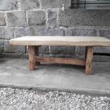 Brutalist solid oak coffee table