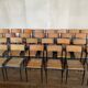 Serie set of 27 school chaises mullca 510 pieds fuseau vintage 1960