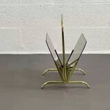 Porte revue en laiton et verre