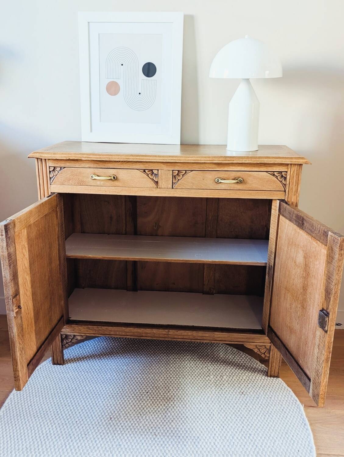 Parisian Art Deco sideboard in renovated oak