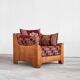 Sculptural lounge chair in solid oak from the 1940s.