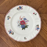 Sarreguemines rustic plate with floral pattern