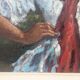 " La Gitane " huile sur toile encadrée. XX siècle