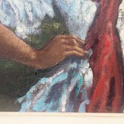 " La Gitane " huile sur toile encadrée. XX siècle