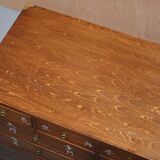 Elm apothecary cabinet with cupboard base