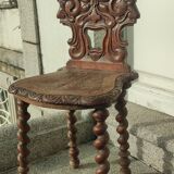 Old carved wooden chair