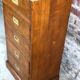 Chiffonnier / storage cabinet 5 drawers in rubber tree tint walnut and brass