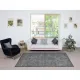 Vintage Wool Area Rug Overdyed in Gray for Modern Interiors. Handmade in Turkey