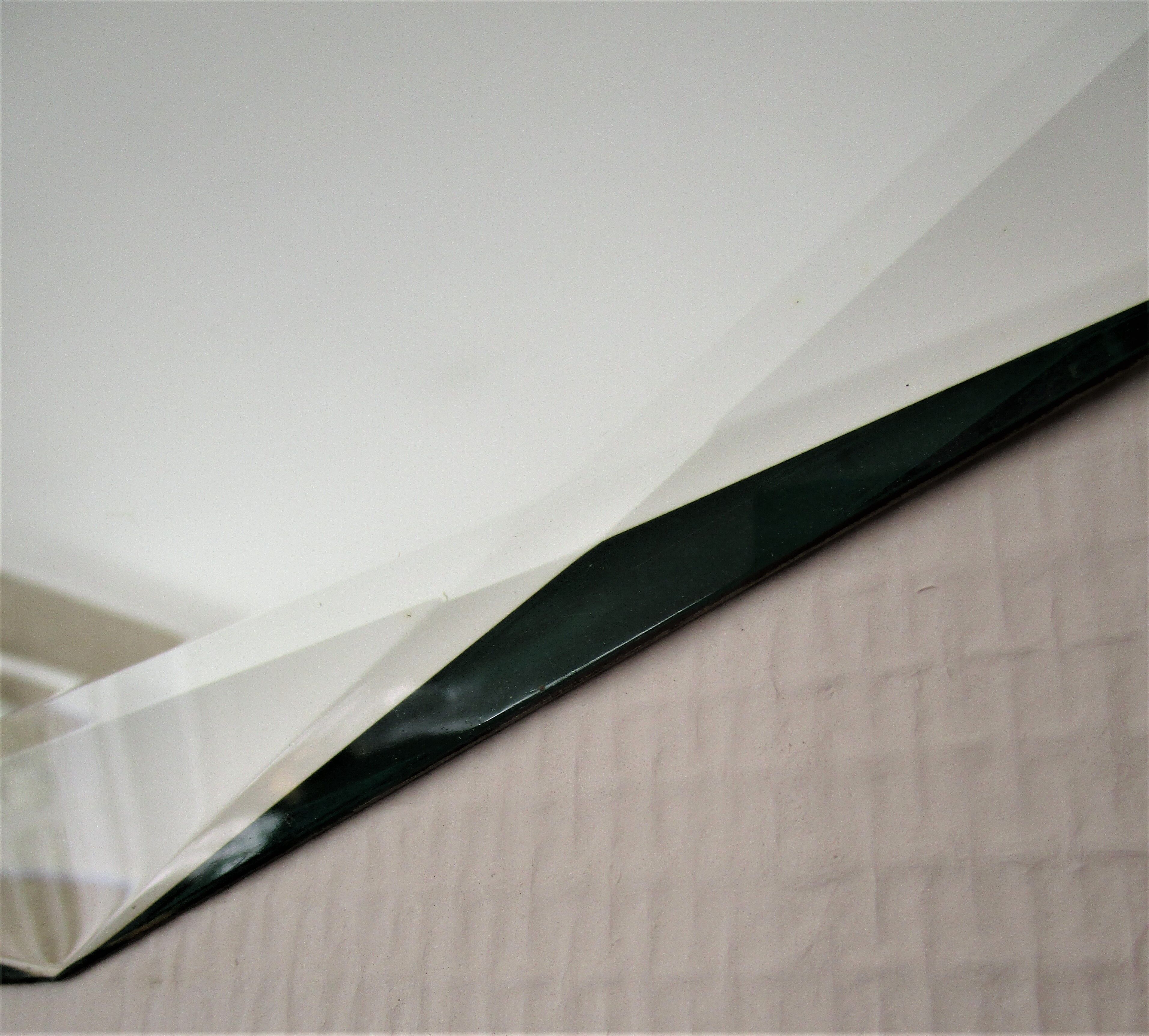 Bevelled wall mirror cut diamond with twelve sides 48 cm x 60 cm