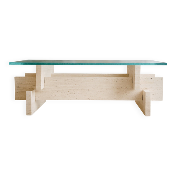 Table basse en travertin 'BERLIN'