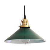 Suspension en verre opaline verte