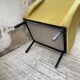Paire de chauffeuses fauteuils vintage velours jaune