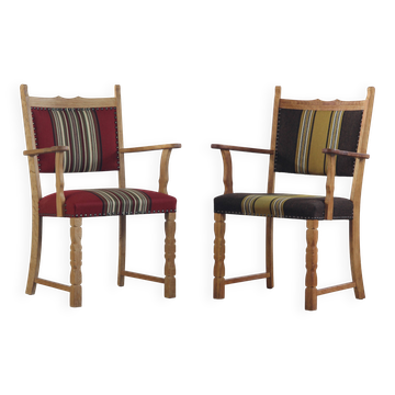 Vintage Pair of Danish Brutalist Armchairs, Henning Kjærnulf Style, 1960s