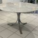 Vintage 1970s white Carrara marble dining table