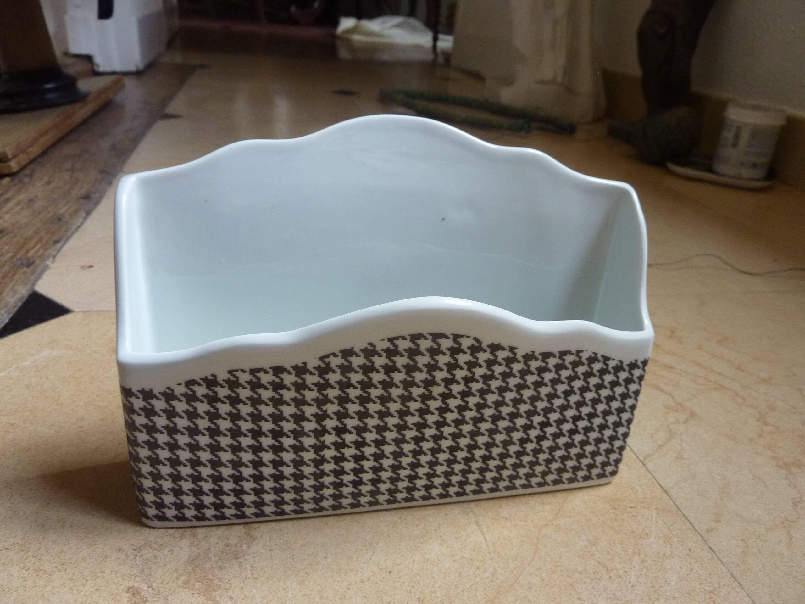 vintage ceramic letter holder pocket tray