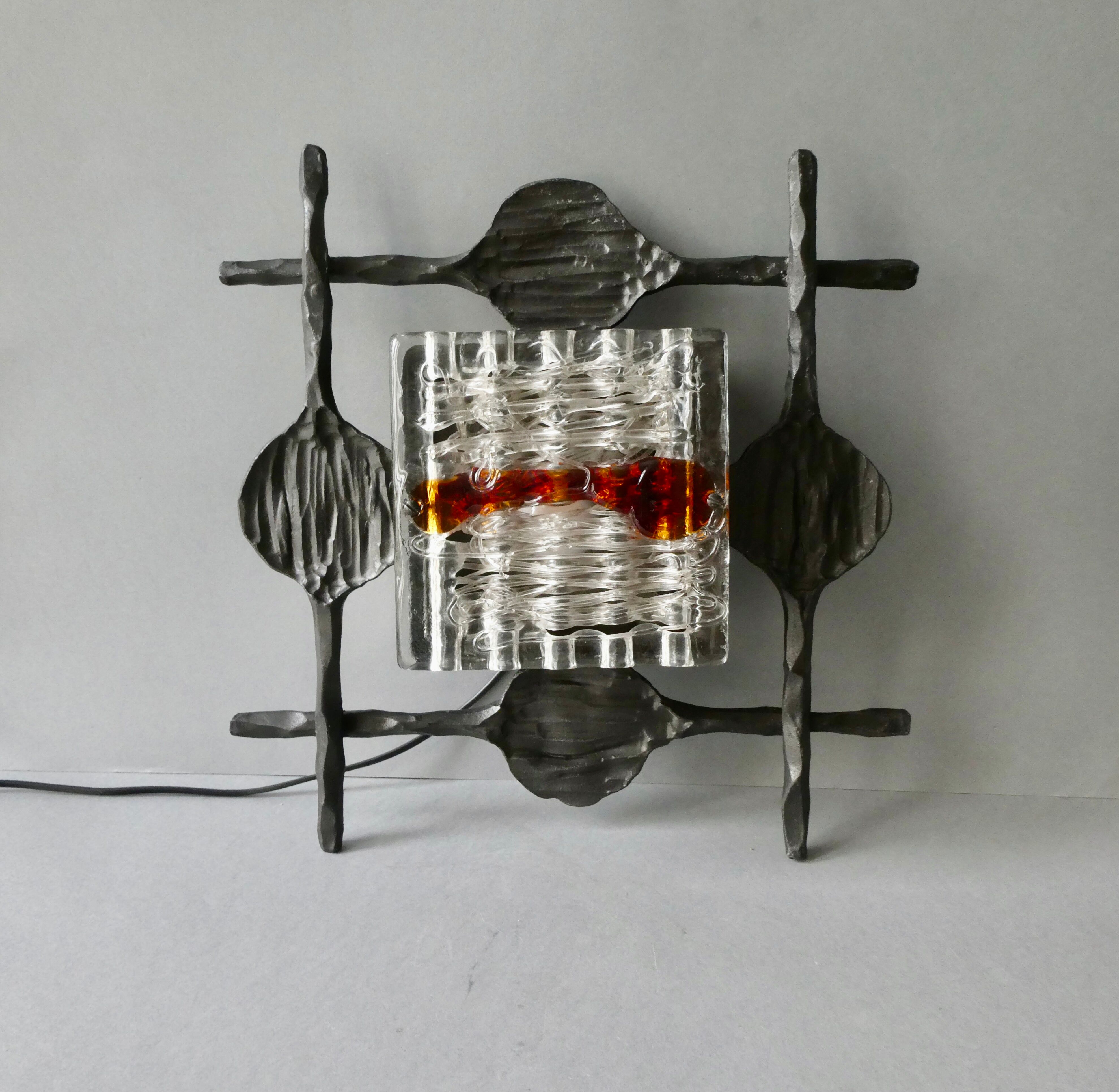 Swedish brutalist wall lamp by Tom Ahlström & Hans Ehrlich, 60s