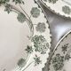 6 antique flat plates made of ironstone "Géranium" Sarreguemines