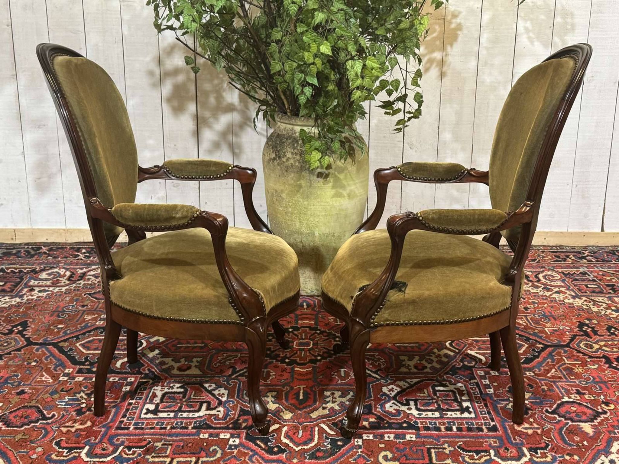 Paire de fauteuils Napoléon III XIXème en acajou