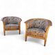 2 x armchair / club chair / floral fabric / 1980s