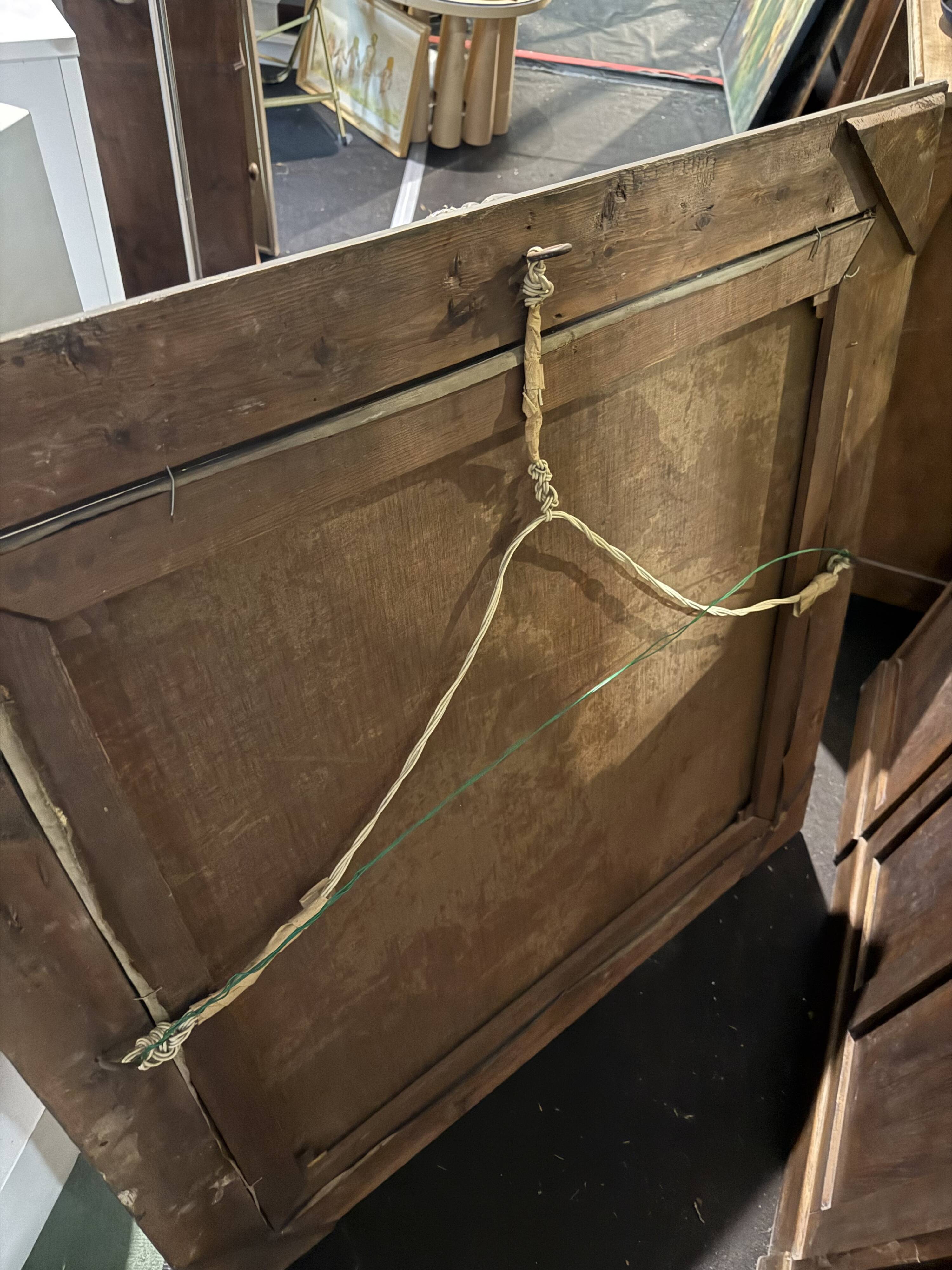 Oil painting portrait on canvas from the 19th century.