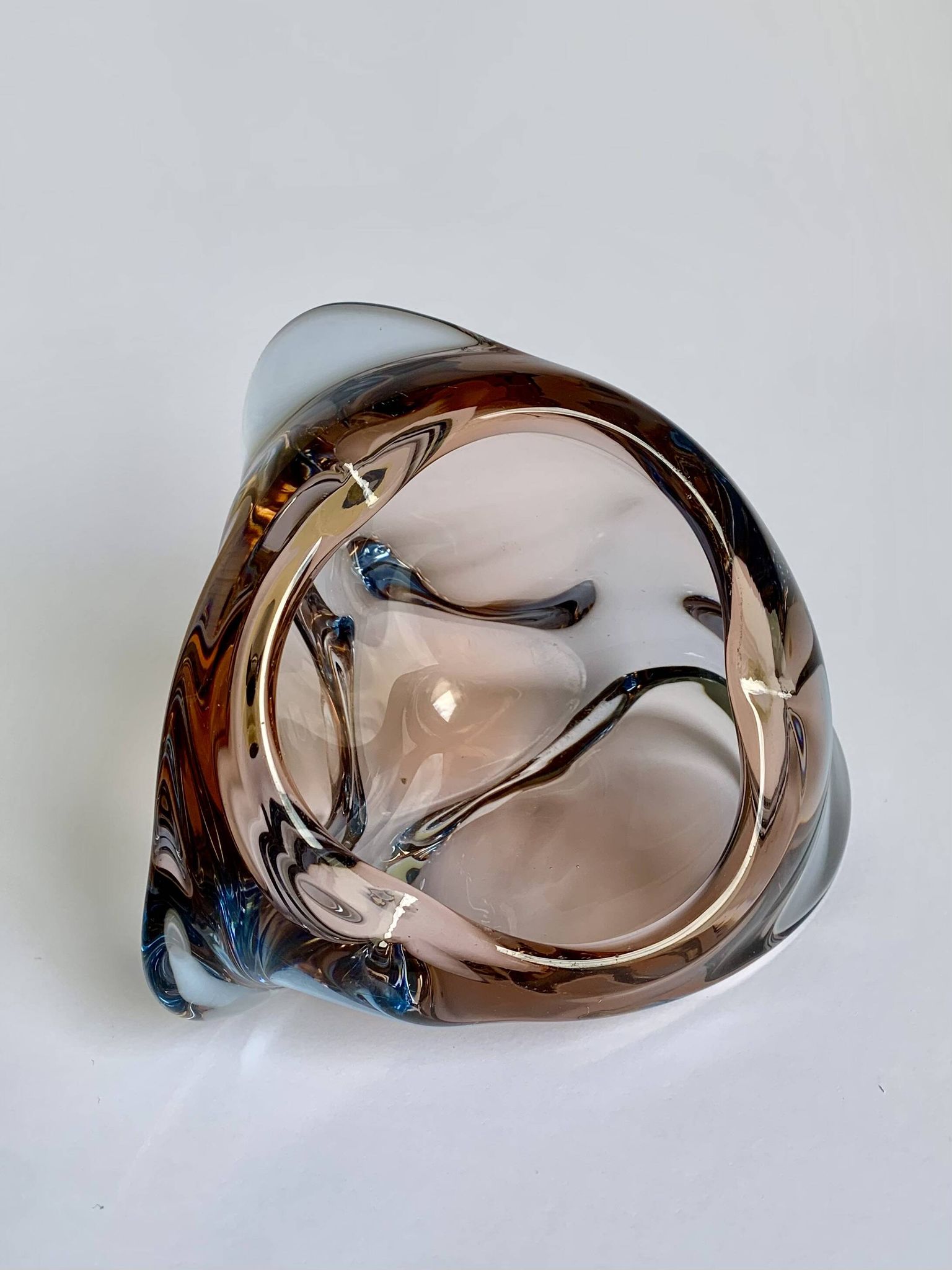 Ashtray Skrdlovice Art Glass, Czech 1960s