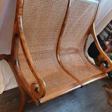 Rattan planter bench/tamarind wood