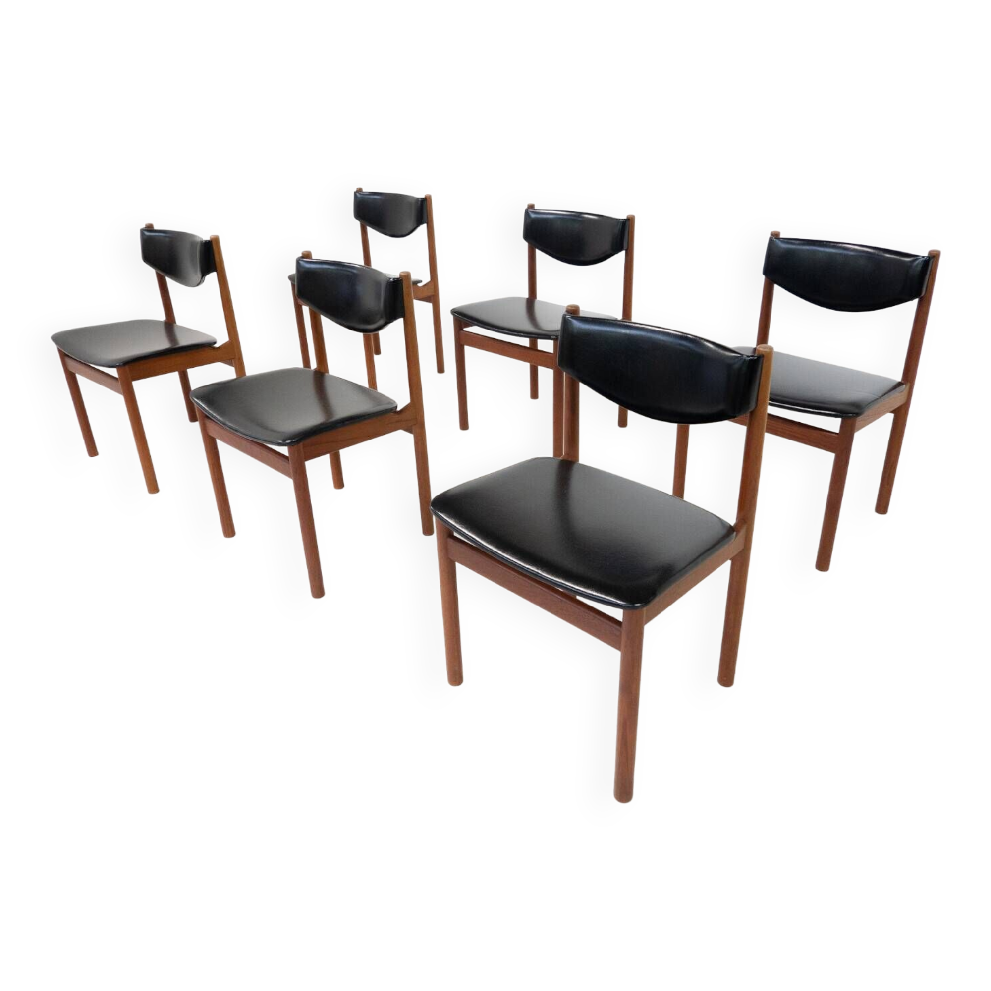 Mid-Century Modern Set of 6 Scandinavian Chairs, 1960s