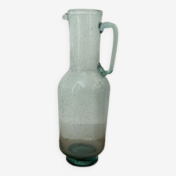 Large bubbled glass vase pitcher