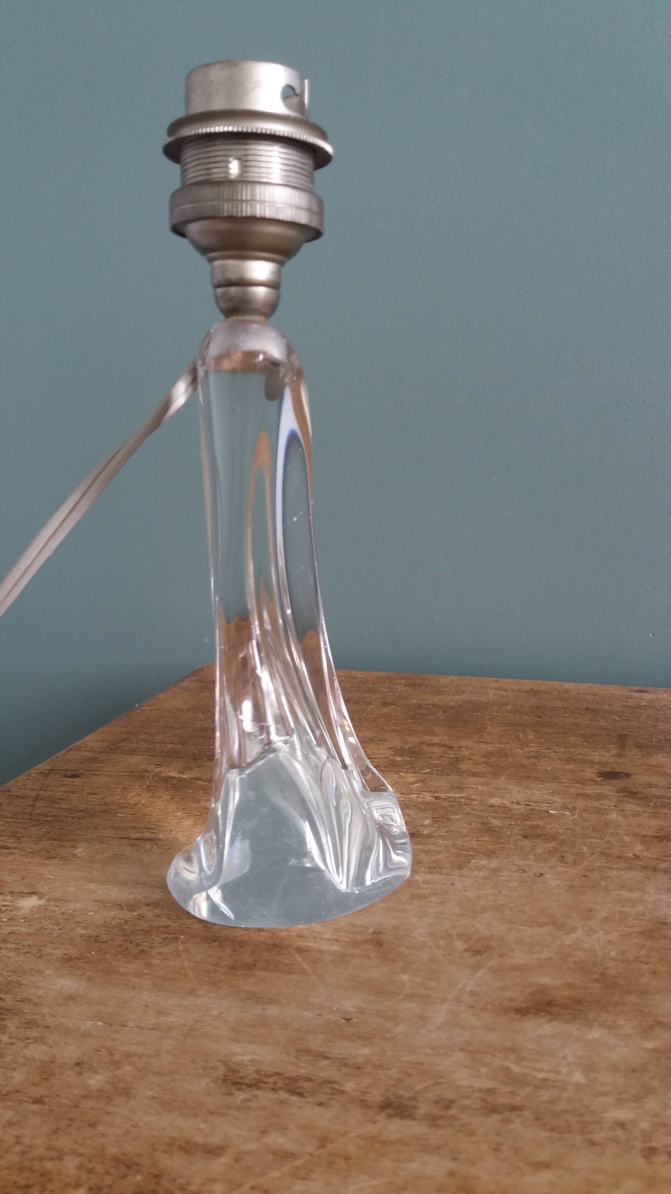 Lampe en cristal Daum France pied forme libre
