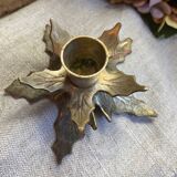 Brass leaf candle holder
