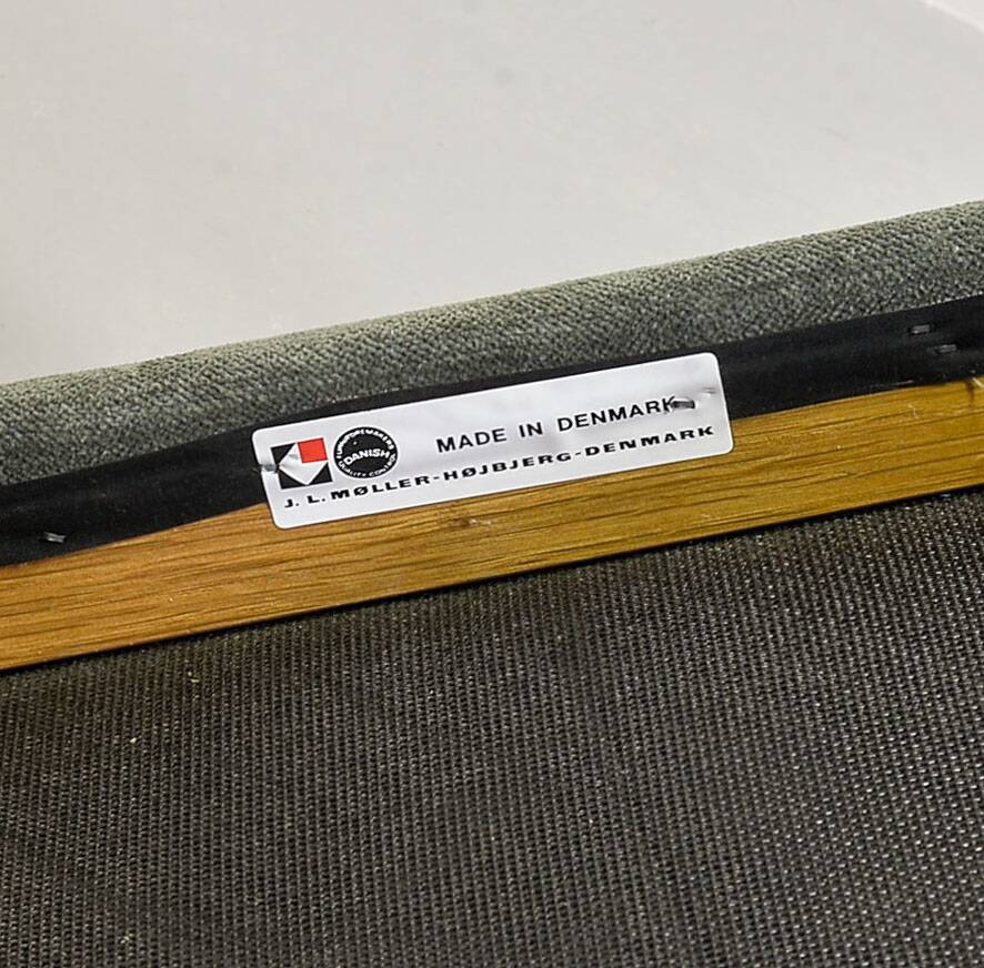 Niels Otto Moller Dining Chairs Model 84 Solid Beech Wood with Grey Velvet