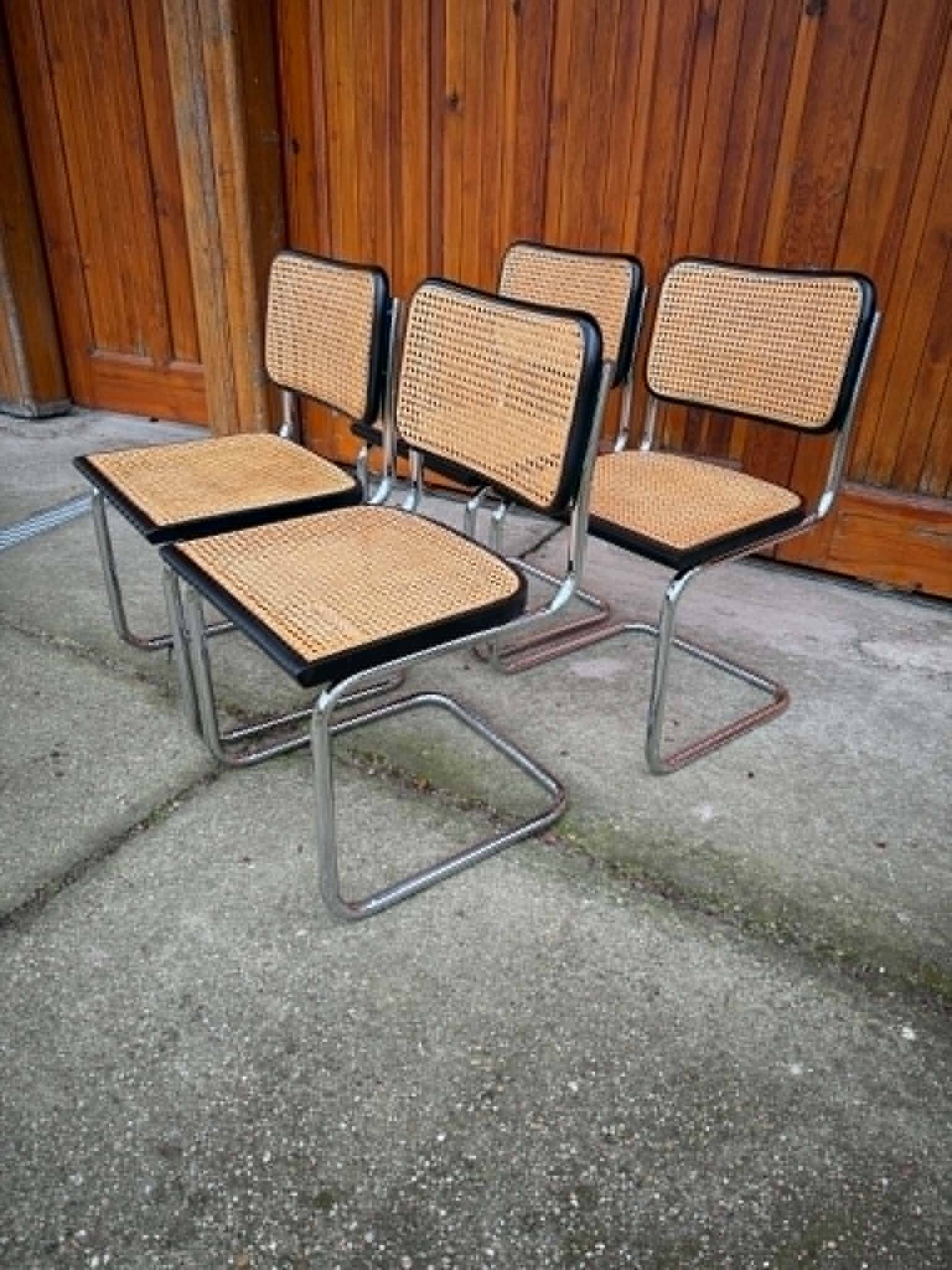 Cesca chair Marcel Breuer B32 modern Italian mid-century, set of 4 from the 70s.