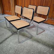 Cesca chair Marcel Breuer B32 modern Italian mid-century, set of 4 from the 70s.