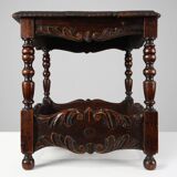 Oak carved square Side Table, Belgium 18th Century