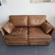 Roche Bobois vintage lounge from the 80s – cognac buffalo leather – 2 sofas + pouf