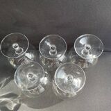 5 Large Sèvres cognac glasses