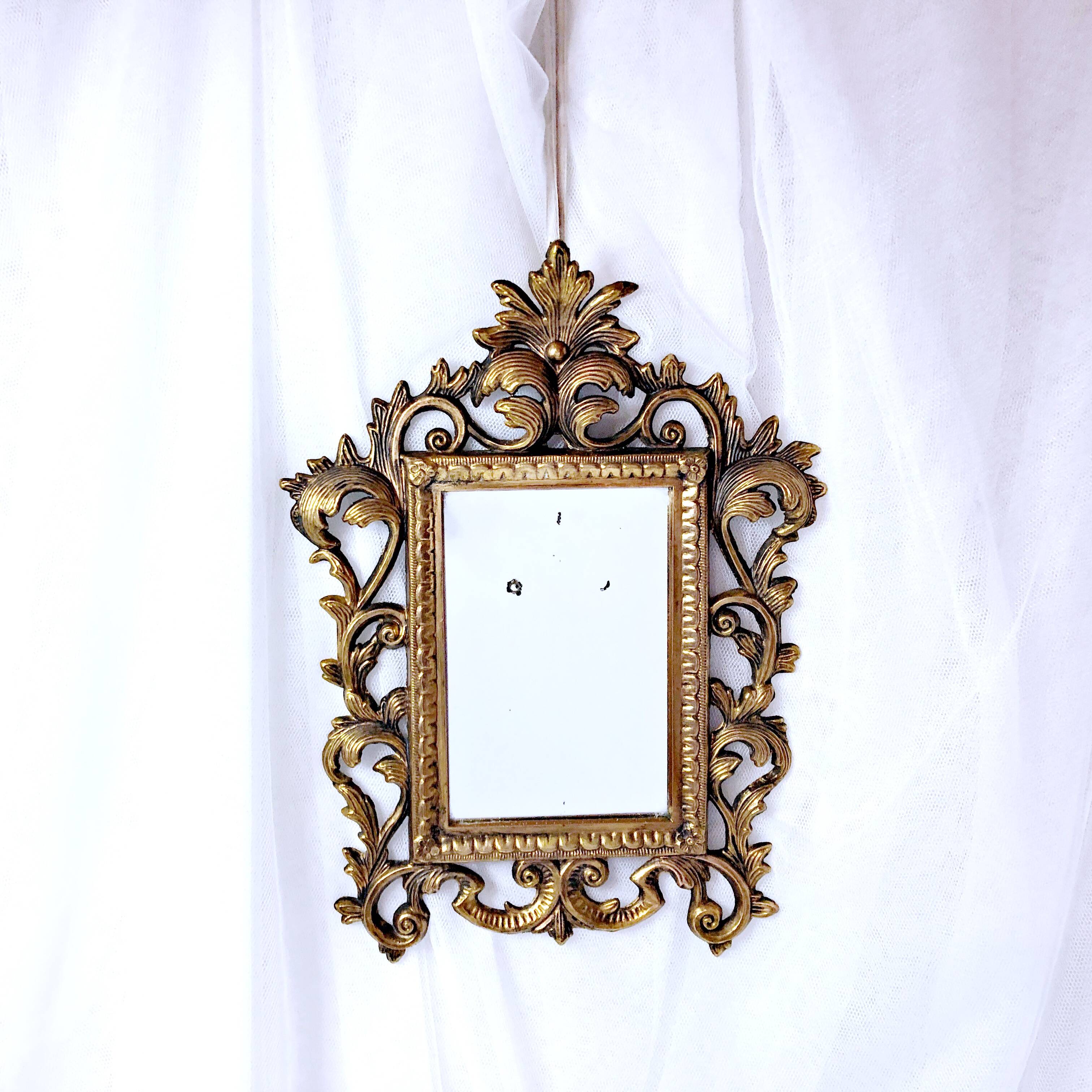 Small Rococo Baroque style mirror by Roberta Wood vintage 50/60