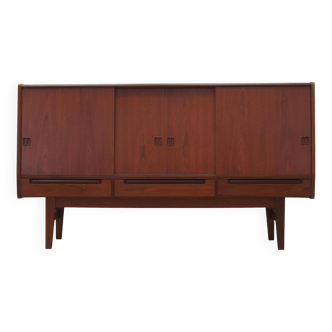 Buffet haut en teck, design danois, années 1960, production : Danemark