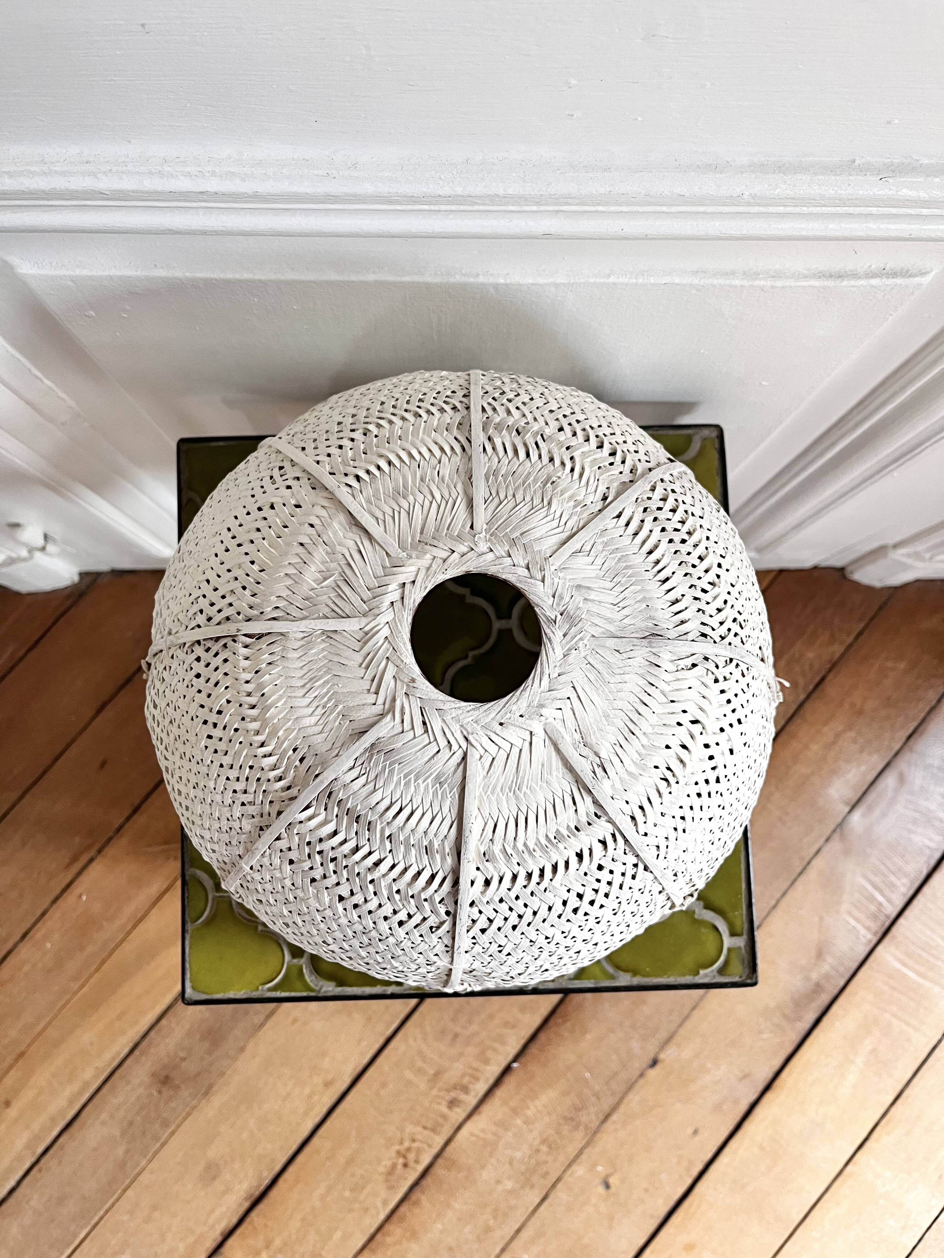 Rattan and wicker flower suspension