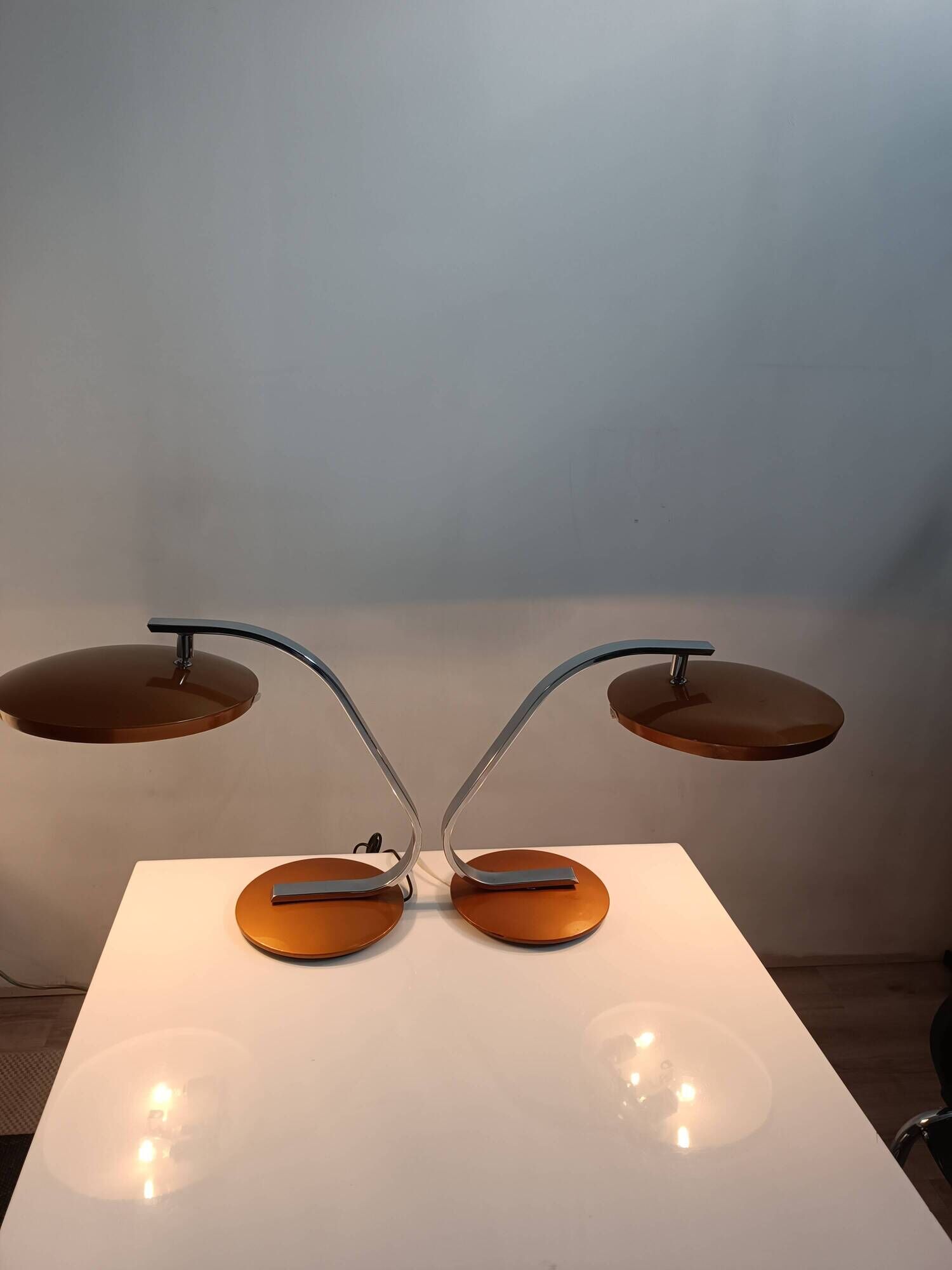 Pair of 520c lamps by LP Oliva for Fase 1970s