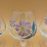 Hand-painted crystal flower balloon foot glasses