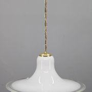 Italian mid-century glass and brass pendant light, 1960s