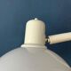 Vintage floor lamp in white metal with acrylic shade.
