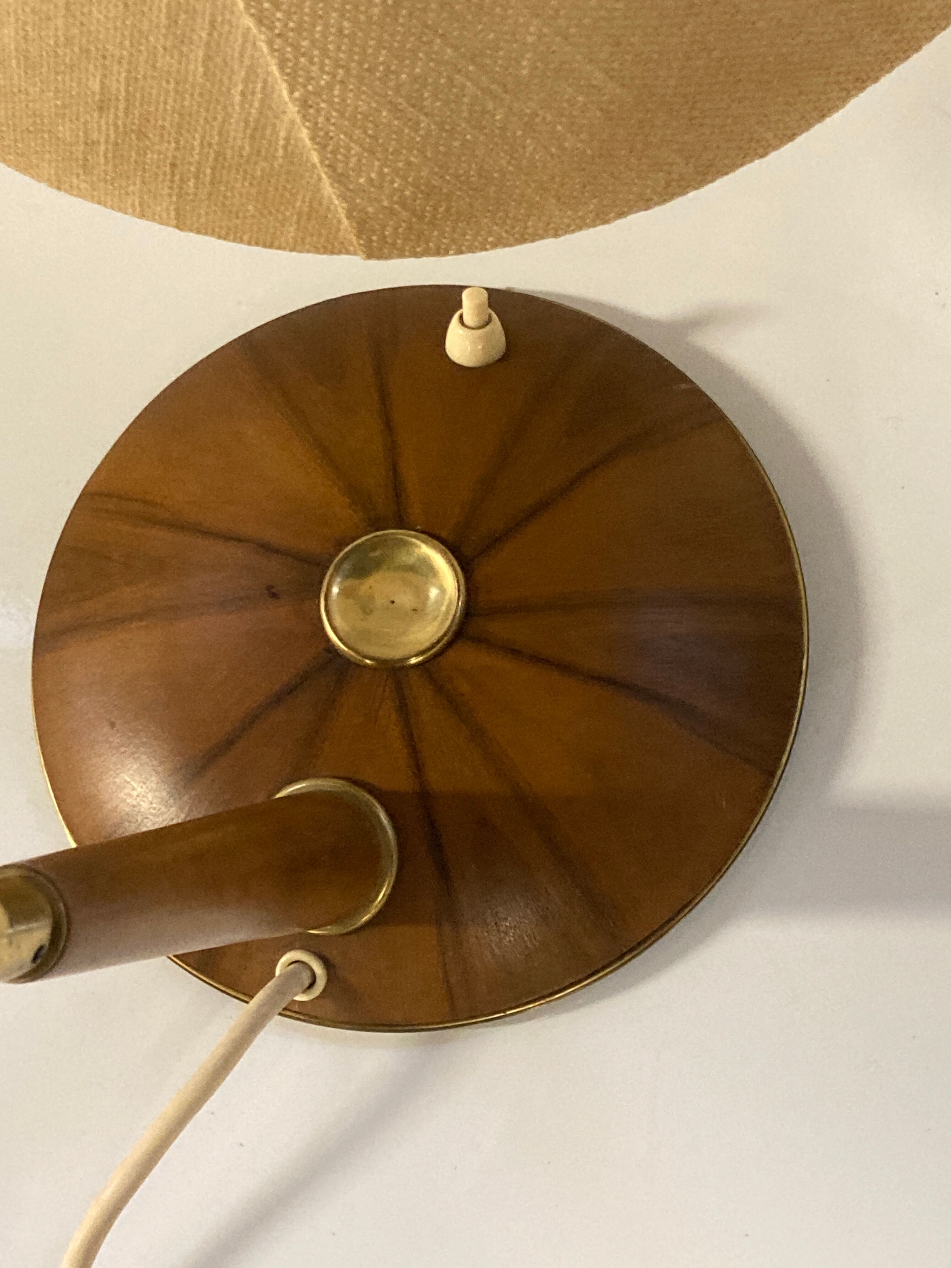 Brass and teak desk or table lamp by Temde, Switzerland 1960s